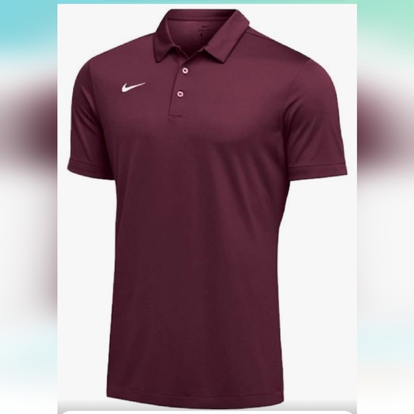 Mens Nike Dri-Fit Short Sleeve Football Polo Shirt - Sz XL Maroon - NWOT - Picture 1 of 12